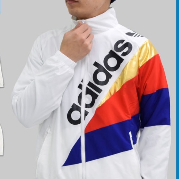 🪸Adidas Originals St Petersburg Pack Tribe Track Jacket Sz M White Retro Y2K - Picture 1 of 9